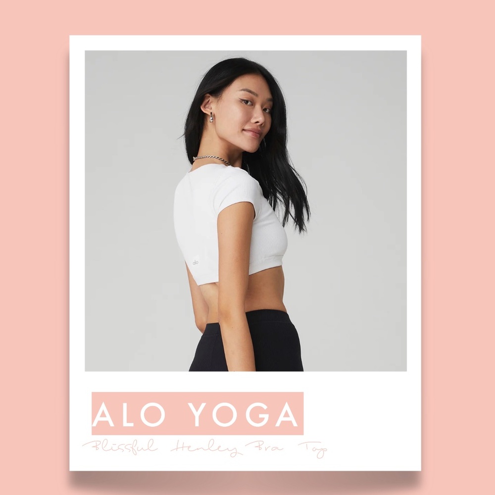ALO YOGA - Blissful Henley Bra Top - NWT
